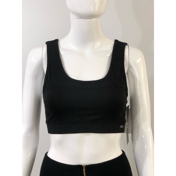 Mono B Womens size S Sports Bra Criss Cross top Royal Blue Black multi straps - Picture 9 of 13